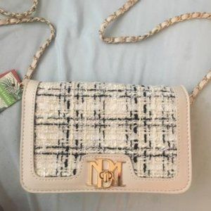 Badgley Mischka Women's Tweed Crossbody Bag - Off White